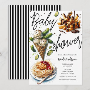 Invitación Helado y Pepinillos Antojos Extraños Baby Shower