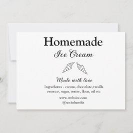 Invitación Helados caseros añaden ingredientes hechos con amo
