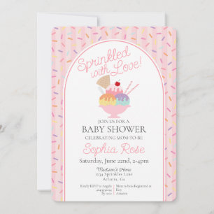 Invitación Helados Sundae salpicados con amor Baby Shower