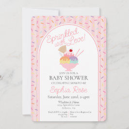 Invitación Helados Sundae salpicados con amor Baby Shower