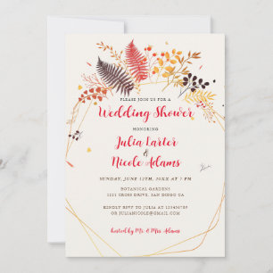 Invitación Helecho de flor silvestre Foliage Boda Regalo