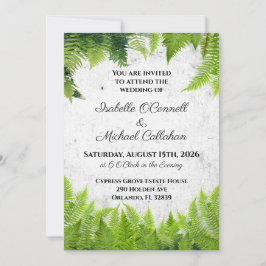 Invitación Helechos Naturales Elegantes Bodas Hojas Romántica