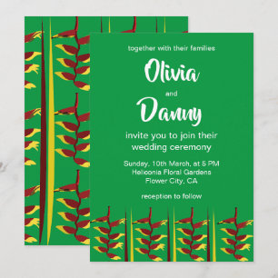 Invitación Heliconia Flower Floral Boda