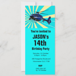 Invitación Helicóptero azul