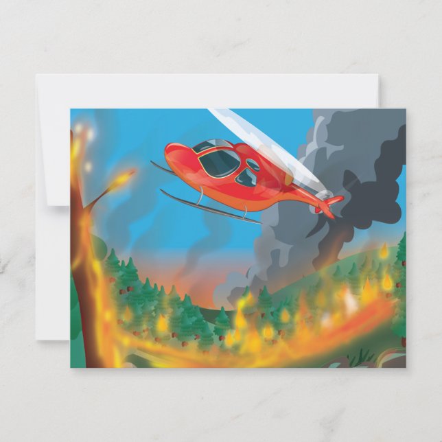 Invitación Helicóptero de rescate (Anverso)