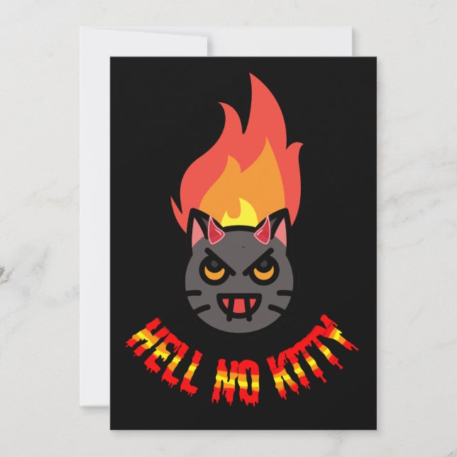 Invitación Hell No Kitty Hello Kitty Halloween Horror Design (Anverso)