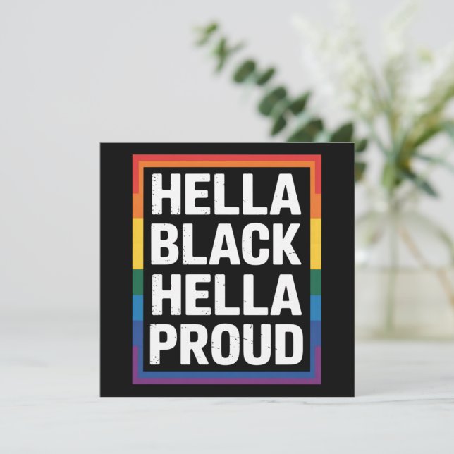 Invitación Hella Black Hella Orgulloso Orgullo gay africano-a (Anverso de pie)