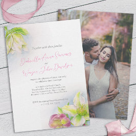Invitación Hellebore acuarela arte primavera foto de boda