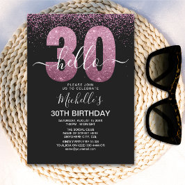 Invitación Hello 30 years modern birthday with photo