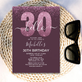 Invitación Hello 30 years modern birthday with photo
