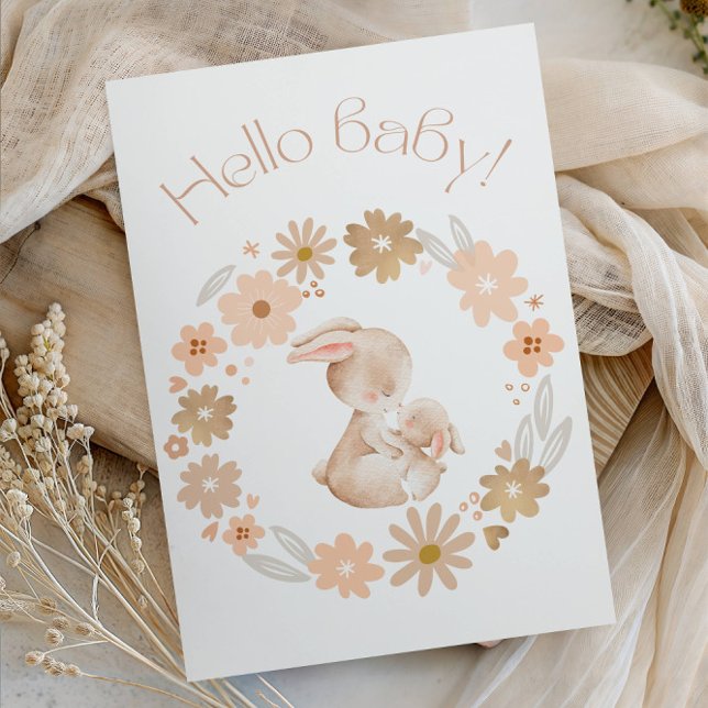 Invitación Hello Baby! Baby Bunny Cute Baby Shower Party (Subido por el creador)
