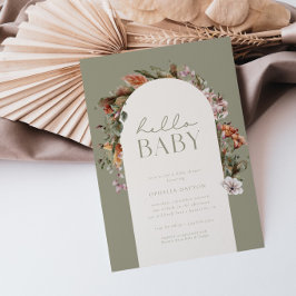 Invitación HELLO BABY | Boho Sage Baby Shower