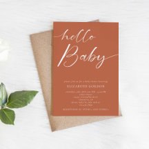 Hello Baby Copper Minimalista Boho Baby Shower