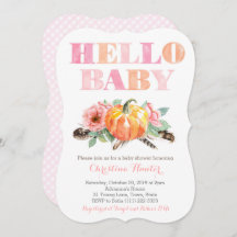 HELLO BABY Girl Duchers Cards Pumpkins Rosas