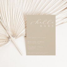 Hello Baby Modern Script Baby Shower Minimalista