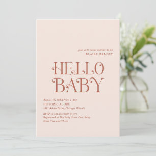 Invitación Hello Baby Neutral Modern Baby Shower