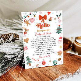 Invitación Hello From Your Elf Letter I'm Back Christmas Elf