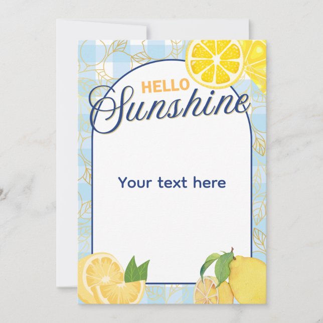 Invitación Hello Sunshine  (Anverso)