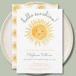 Invitación Hello Sunshine Baby Shower<br><div class="desc">This cute baby shower invitation features a watercolor sun and reads "Hello Sunshine!" in stylish sage-green script typography.
Perfect for a gender-neutral baby shower.
Easily customizable.
Original Watercolor © Michele Davies.</div>