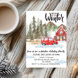 Invitación Hello Winter Holiday party -Snowflake Winter Party