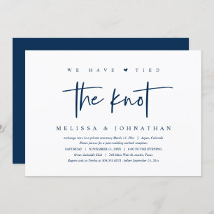 Invitación Hemos amarrado el nudo, Boda Fiesta Elopement