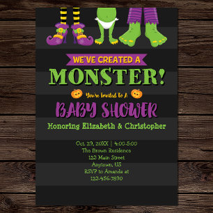 Invitación ¡Hemos creado un monstruo! Baby Shower de Hallowee