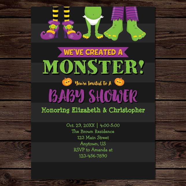 Invitación ¡Hemos creado un monstruo! Baby Shower de Hallowee (Subido por el creador)