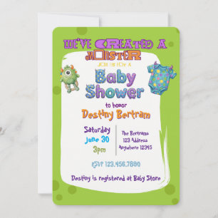 Invitación Hemos Creado un Monstruo Verde Baby Shower