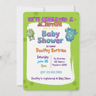 Invitación Hemos Creado un Monstruo Verde Baby Shower