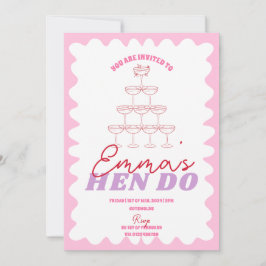 Invitación Hen Itinerario de la Fiesta de la Bachelorette de