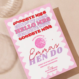 Invitación Hen Itinerario de la Fiesta de la Bachelorette de 