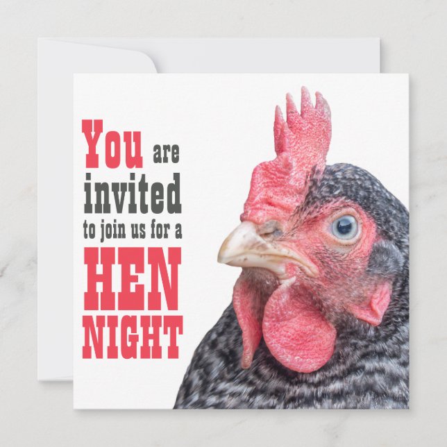 Invitación Hen Night Ladies Bachelorette Party Big Chicken (Anverso)