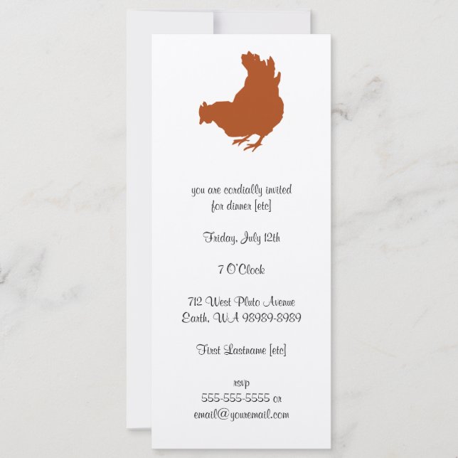 Invitación Hen [pollo, agricultor, huevos orgánicos] (Anverso)