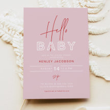 HENLEY Edgy Modern Pink & Red Chica Baby Shower