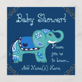 Invitación Henna Elephant (Baby Shower)