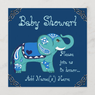 Invitación Henna Elephant (Baby Shower)
