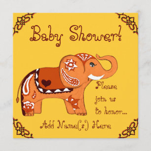 Invitación Henna Elephant (Baby Shower)