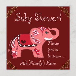 Invitación Henna Elephant (Baby Shower)