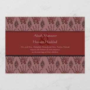 Invitación Henna Hand (Rojo) (Boda)