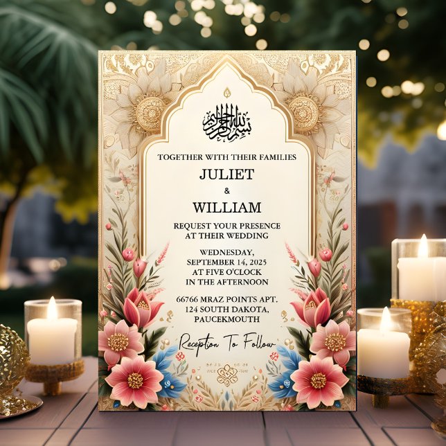 Invitación Henna Islam Nikah Arabic Walima Boda Musulmana (Subido por el creador)