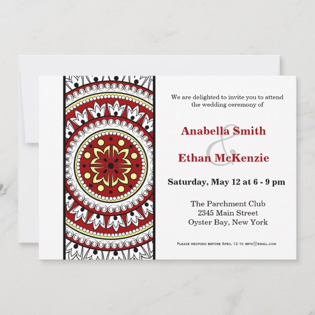 Invitación Henna Mehndi Boda (Anverso)