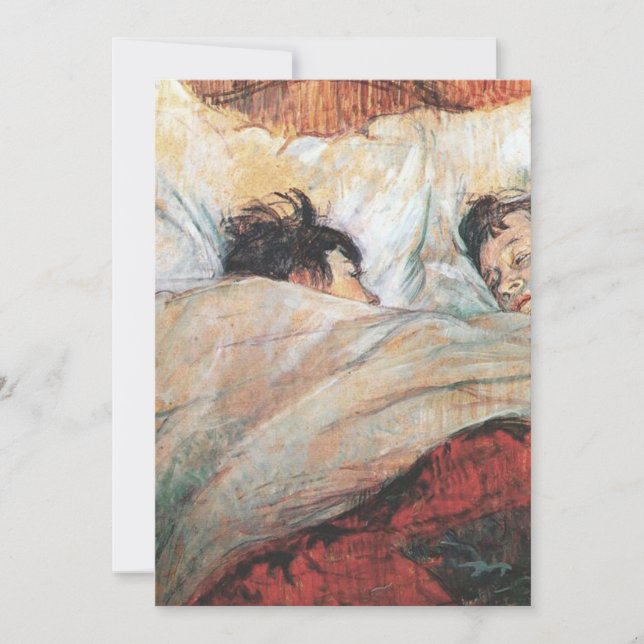 Invitación Henri De Toulouse Lautrec La Cama (Anverso)