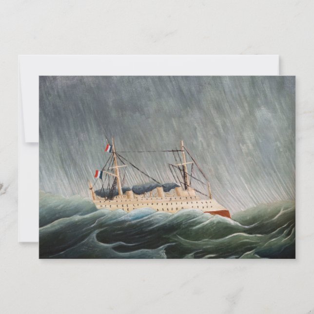 Invitación Henri Rousseau - El barco en la tempestad (Anverso)