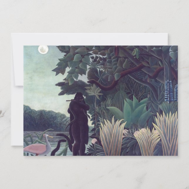Invitación Henri Rousseau - El encantador de serpientes (Anverso)