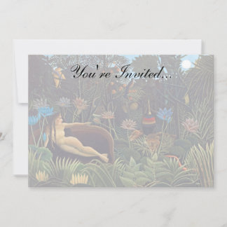 Invitación Henri Rousseau El Sueño - Mujer de la Jungla con A