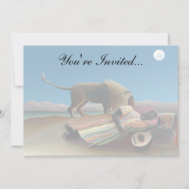 Invitación Henri Rousseau - La gitana dormida (Anverso)