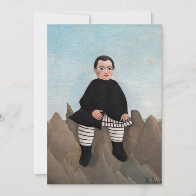 Invitación Henri Rousseau - Niño sobre las rocas (Anverso)