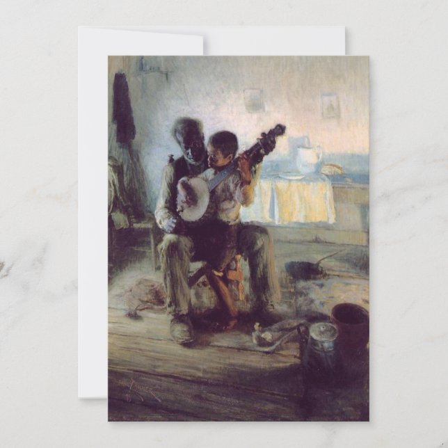Invitación Henry Ossawa Tanner - La lección de Banjo (Anverso)