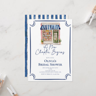 Invitación Her New Chapter Begins Book themed Bridal Shower