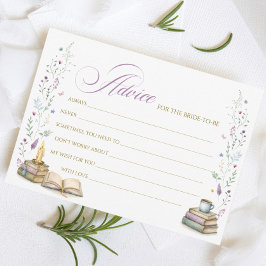 Invitación Her Next Chapter Bridal Shower Advice Card
